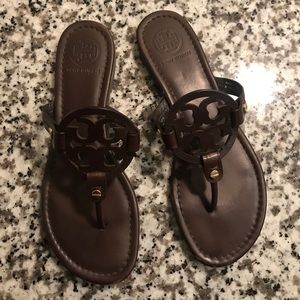 Tory Burch Women’s Miller Sandals (Dark Brown)